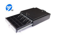 Black Portable Pos System Cash Drawer RJ11 / RJ12 With Metal Bill Clips